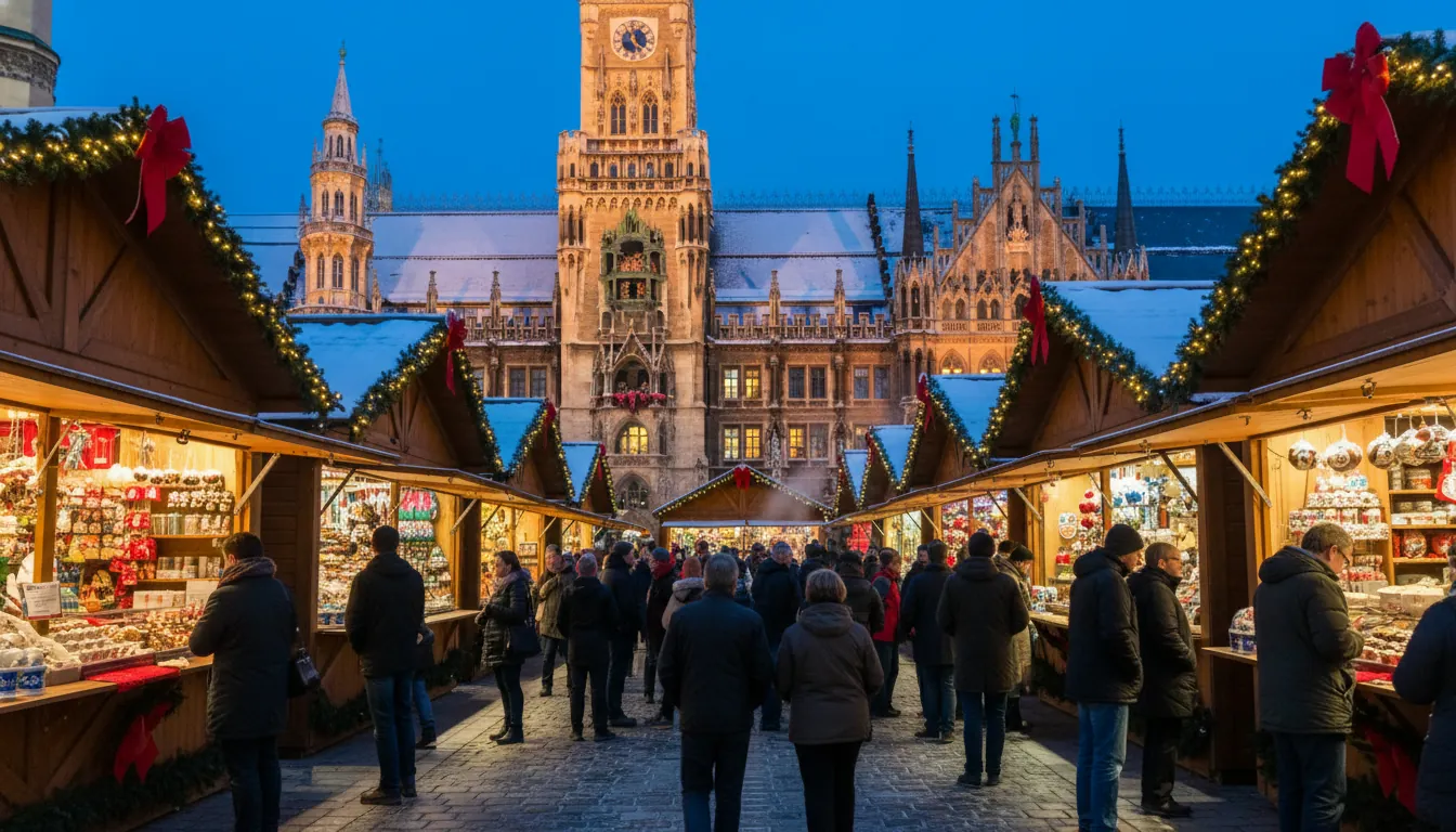 Târgul de Crăciun pe Marienplatz în München