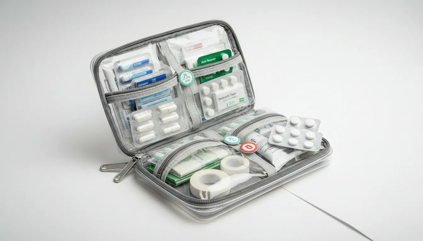 Trusa de prim ajutor compacta cu medicamente
