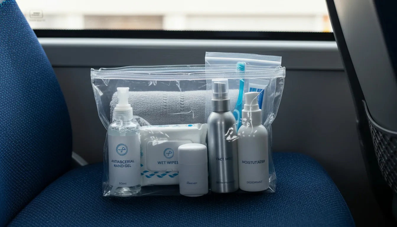 Set de igienă pentru o călătorie cu autobuzul