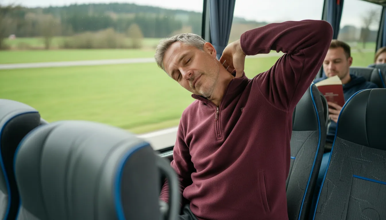 Exerciții în autobuz pentru prevenirea oboselii