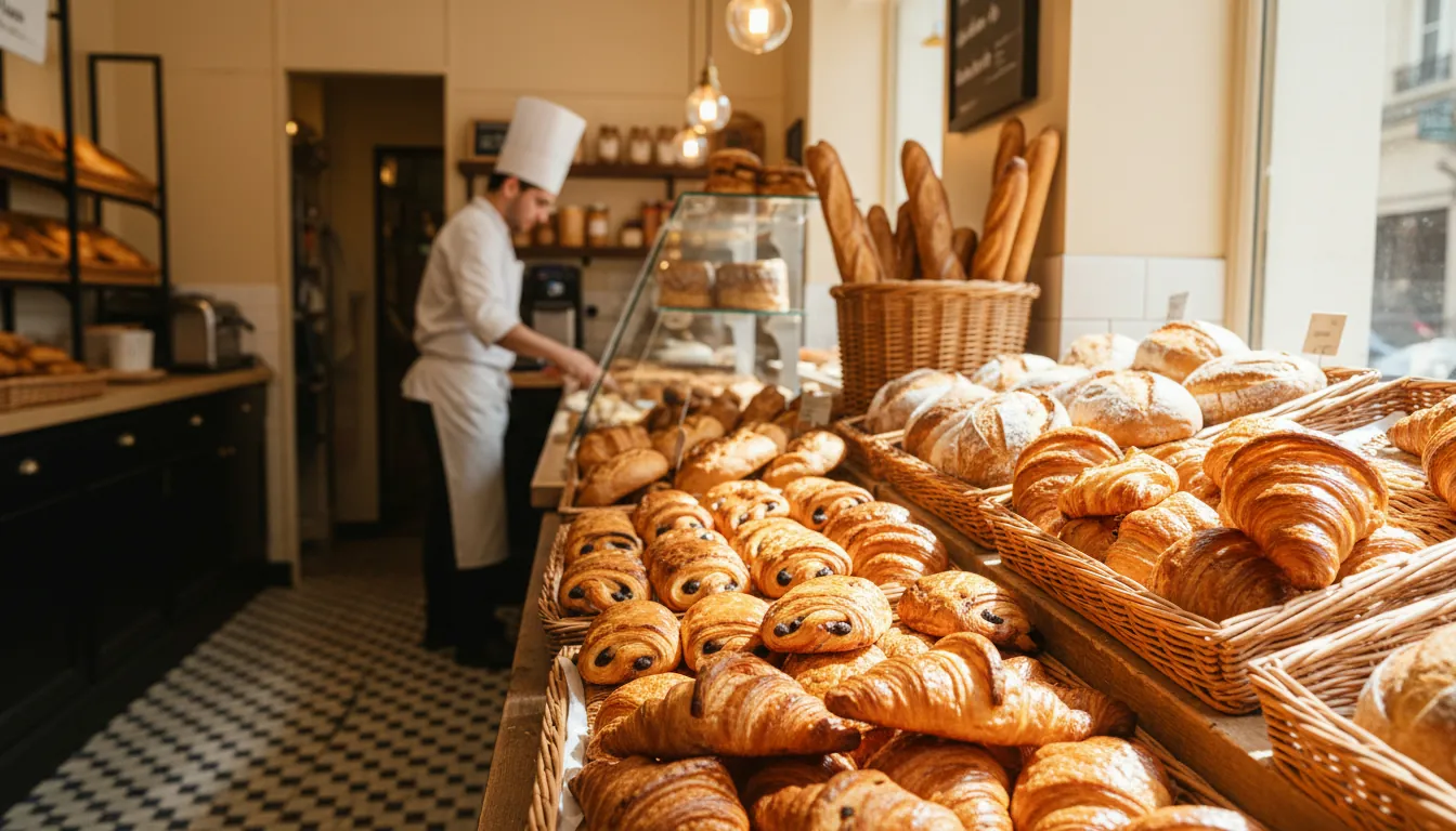 Vitrina unei brutării tradiționale pariziene