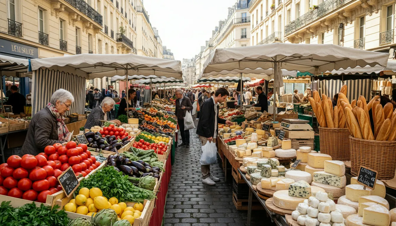 Piață de produse în Paris