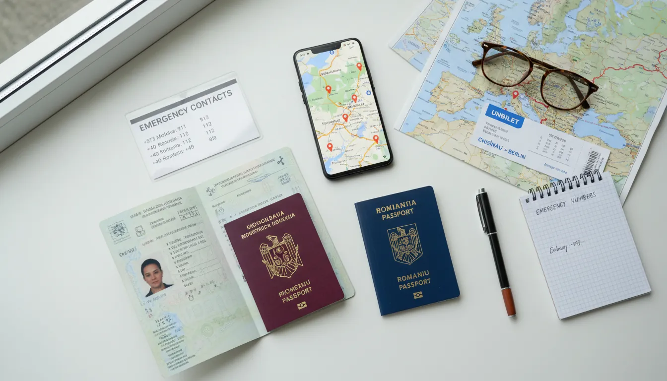 Documente și contacte pentru călătoria prin Europa