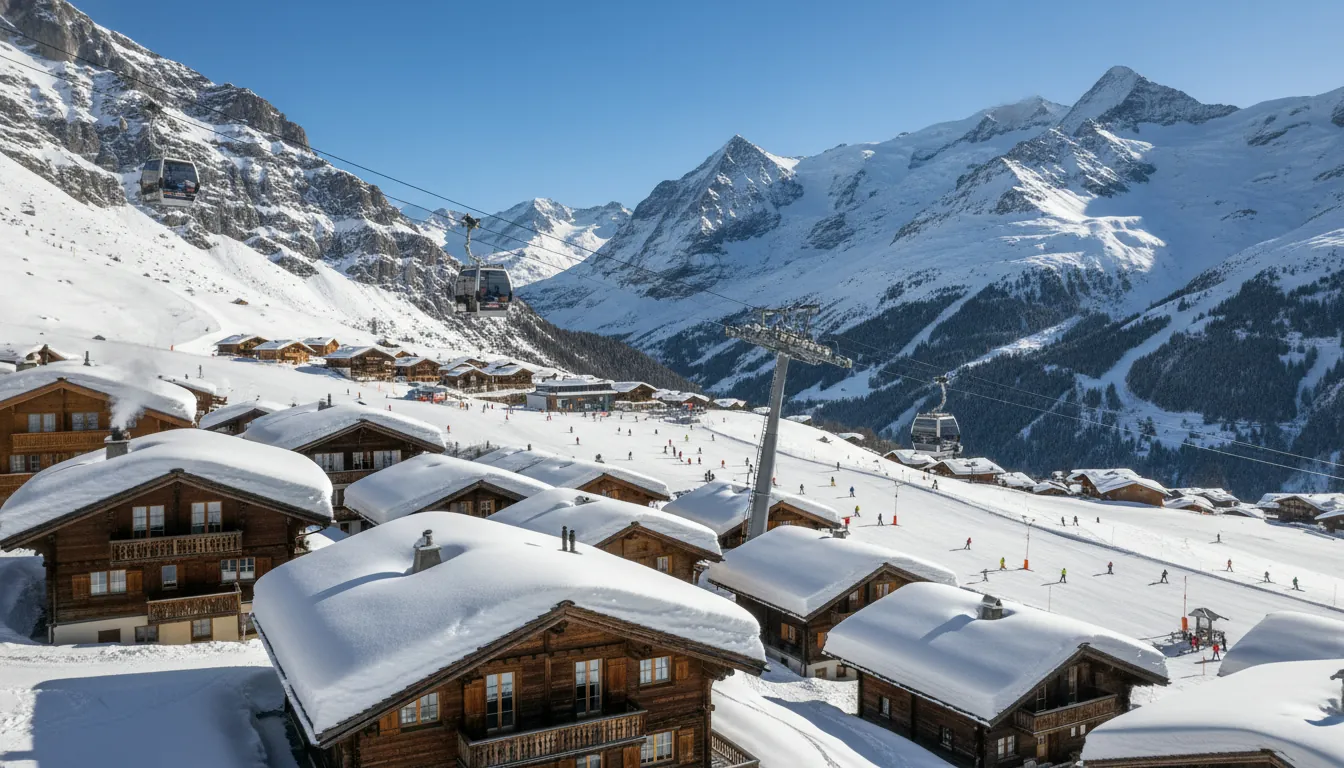 Stațiune de schi în Alpii elvețieni