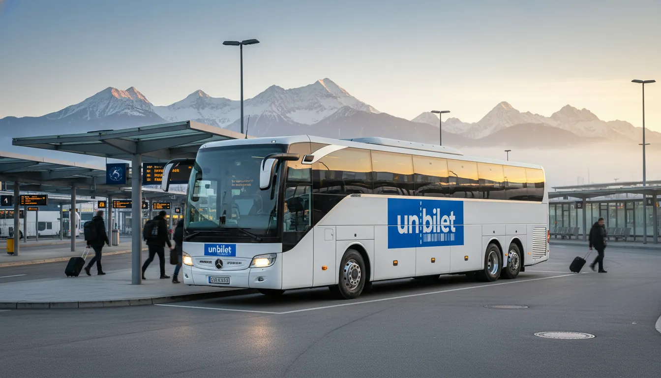 Autobuz sosind la autogara centrală a Munchen