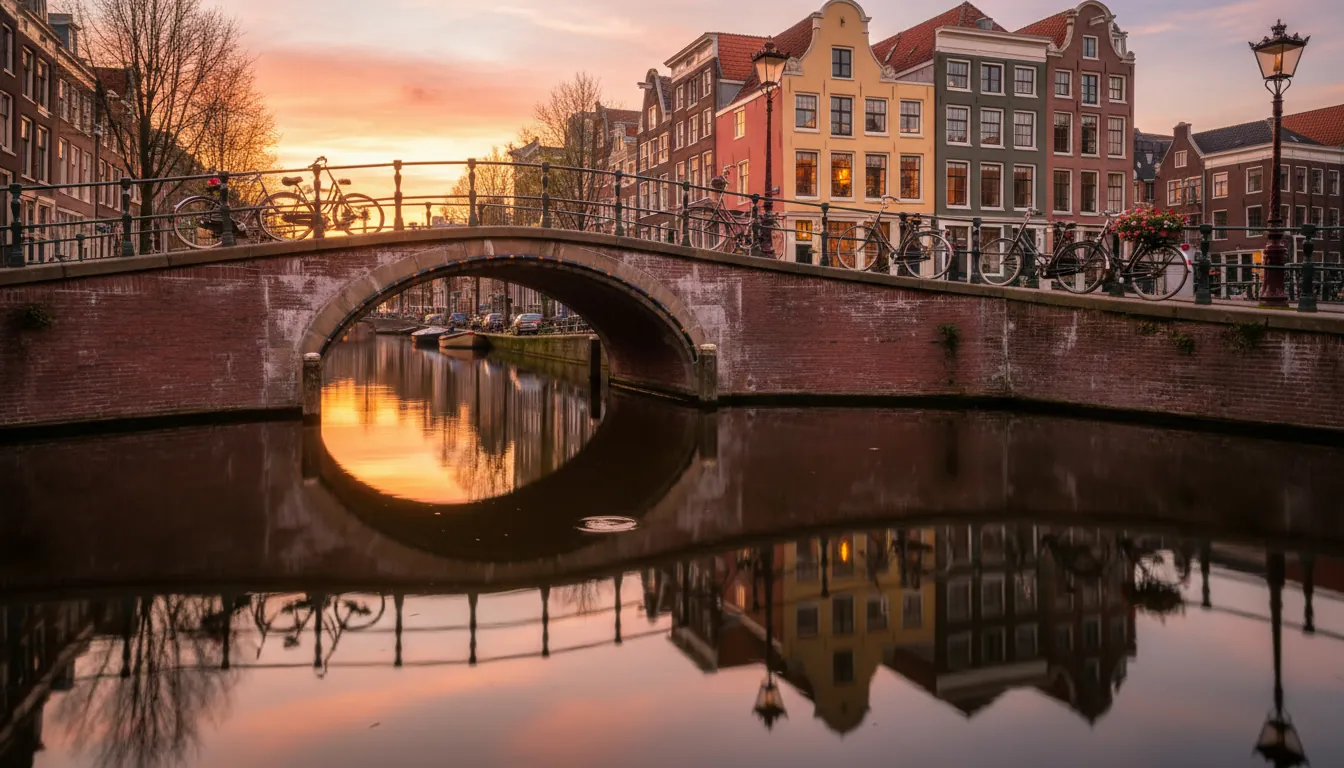 Canalul Amsterdamului la apus