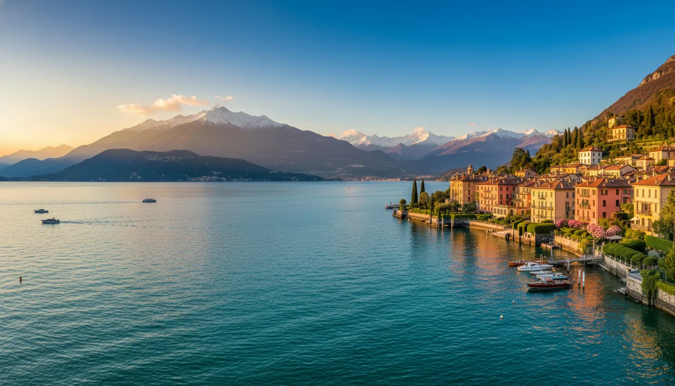 Lacul Como pitoresc în Italia