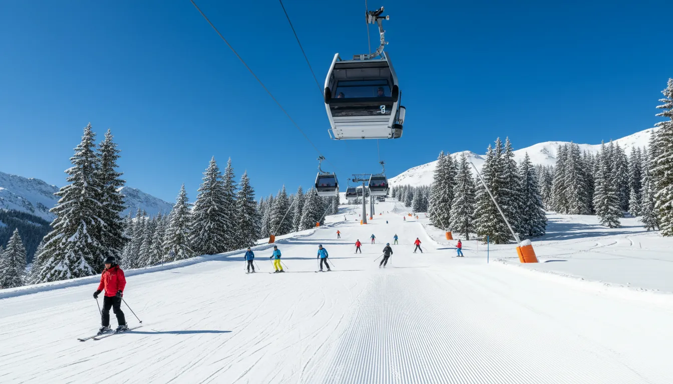 Telescaun la o stațiune de schi