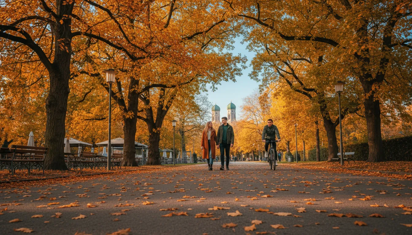 Grădina Engleză din München în toamnă