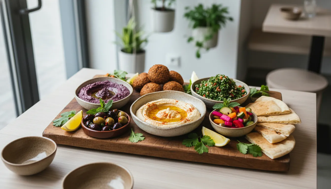 Mâncăruri vegane într-un restaurant european