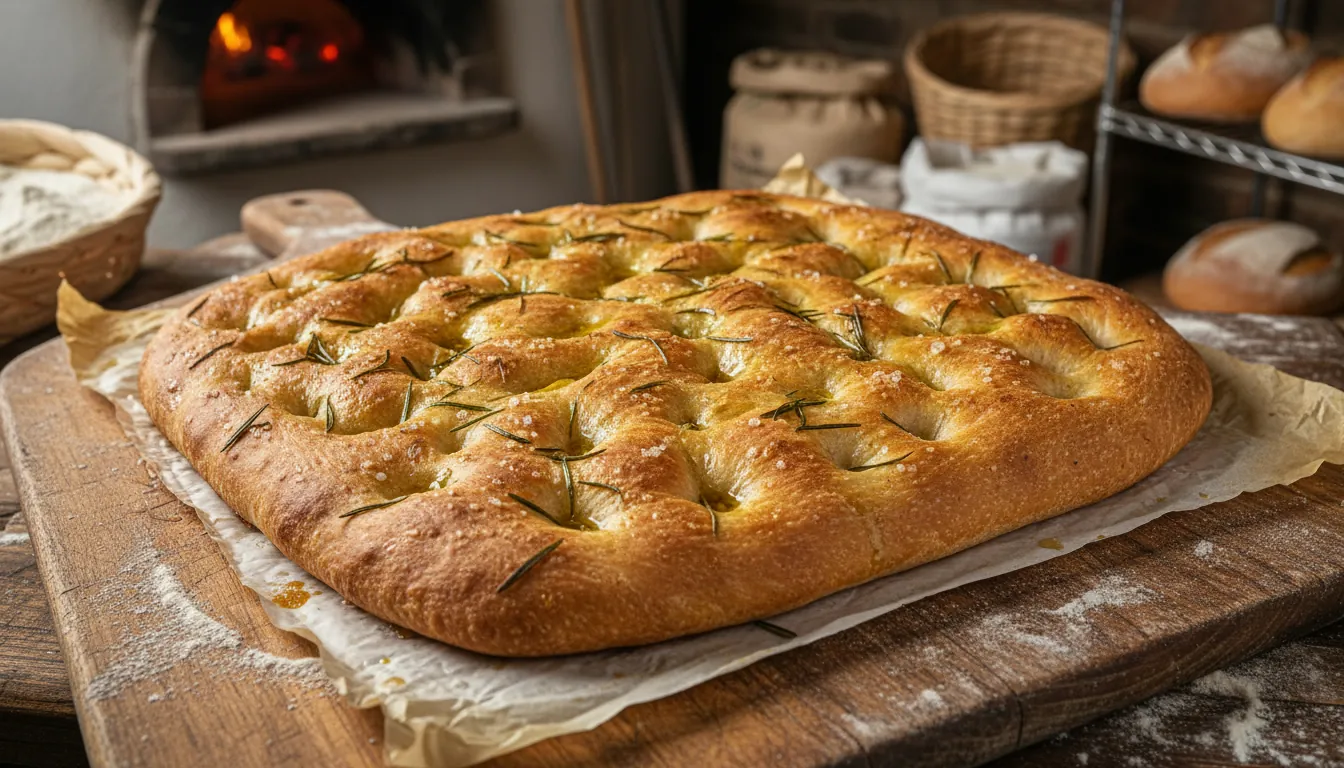 Focaccia proaspătă cu rozmarin