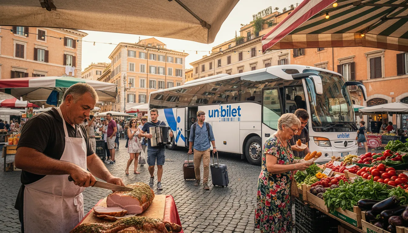 Piață de stradă cu mâncare italiană