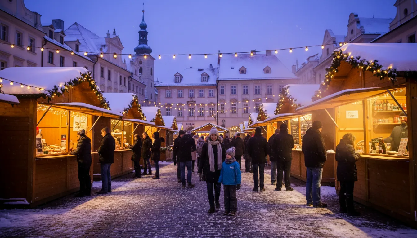 Atmosfera de iarnă într-un oraș ceh