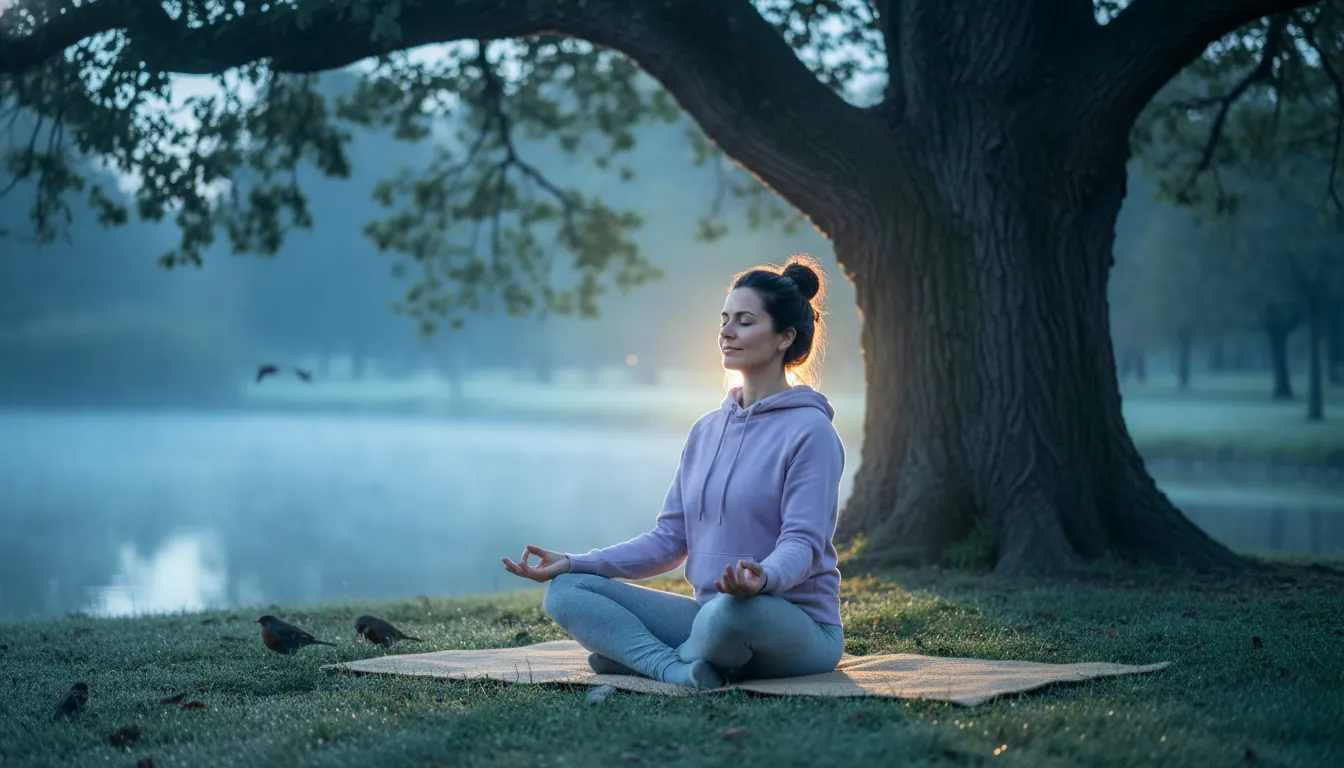 Meditație într-un parc urban