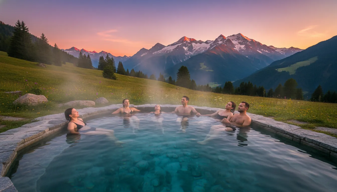 Sursă termală în munți