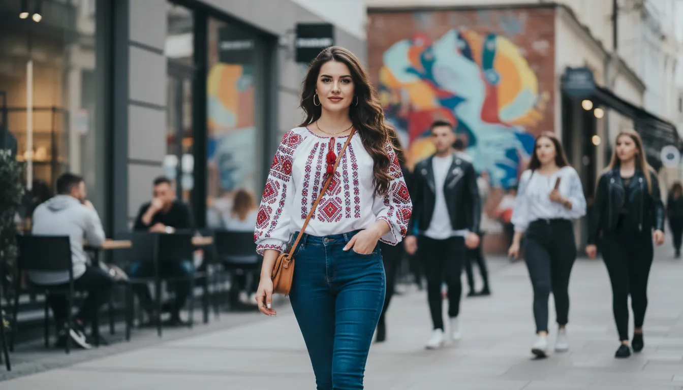 Moda modernă cu elemente de costum popular