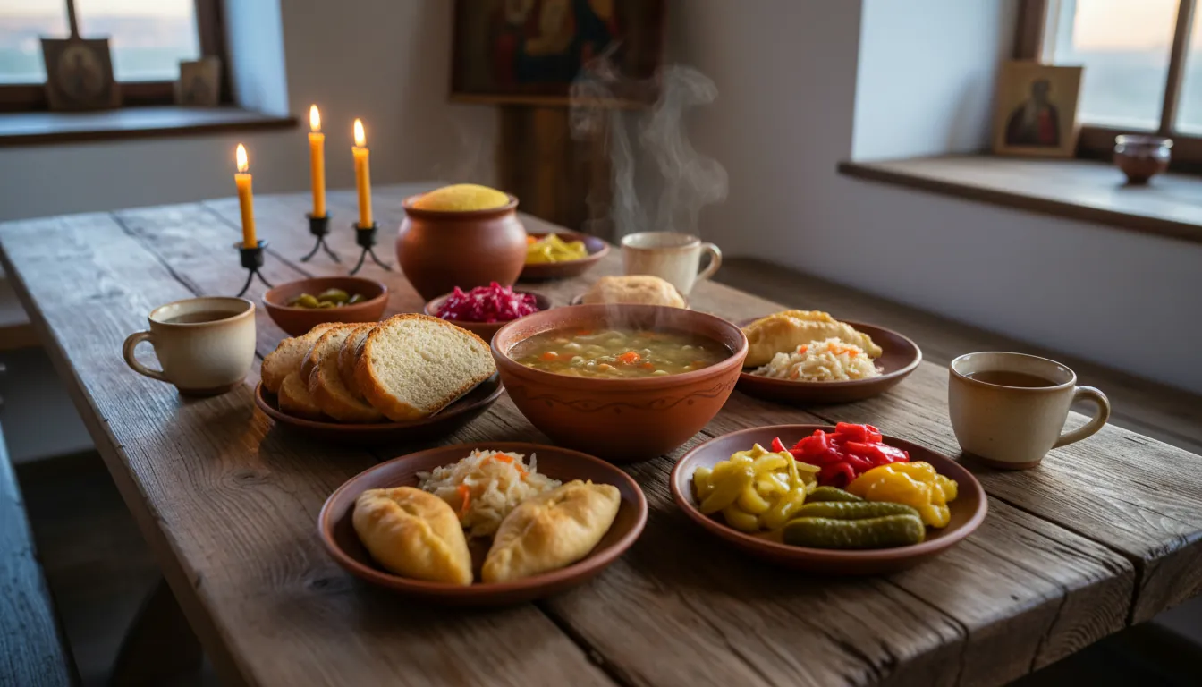 Masă în mănăstirea moldoveană