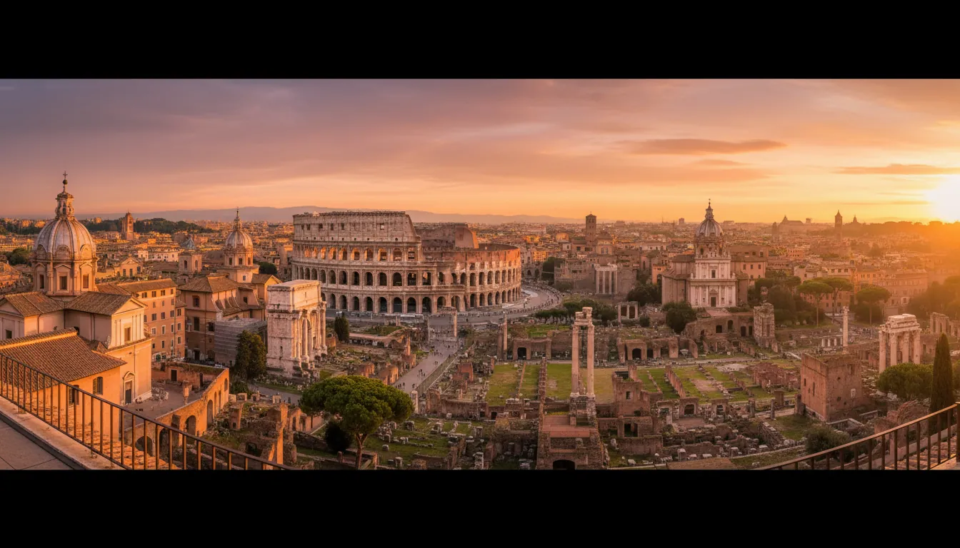 Panorama Romei de pe terasa Vittoriano