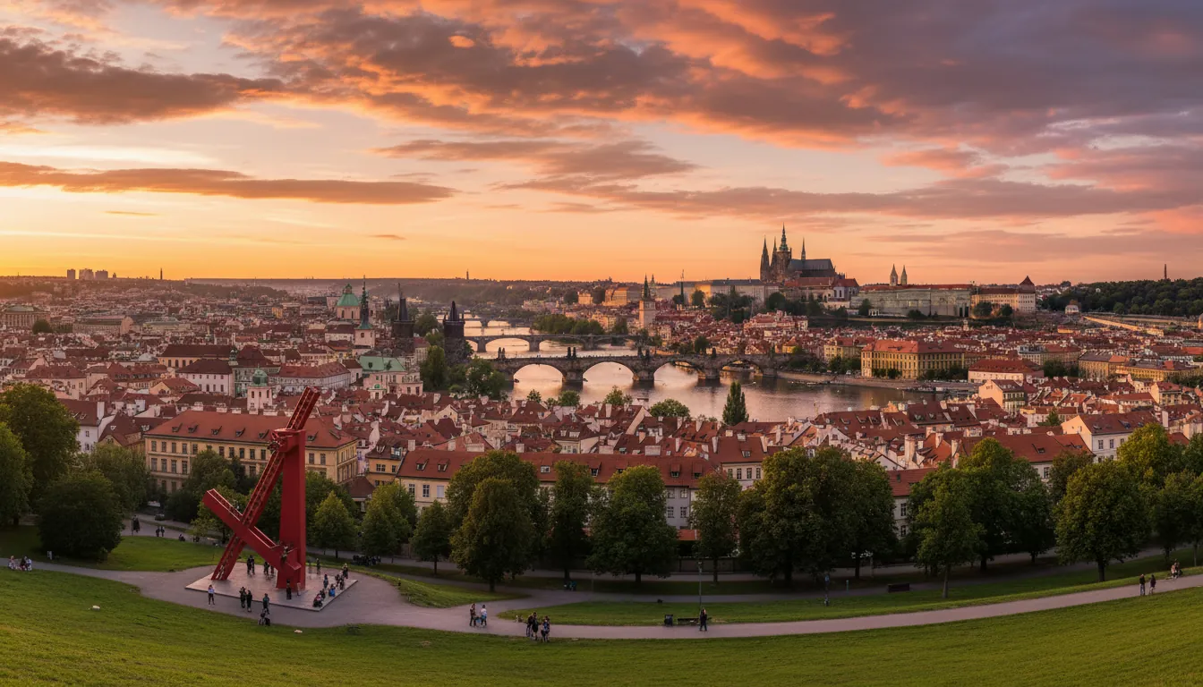 Panorama Pragei din Grădinile Letná