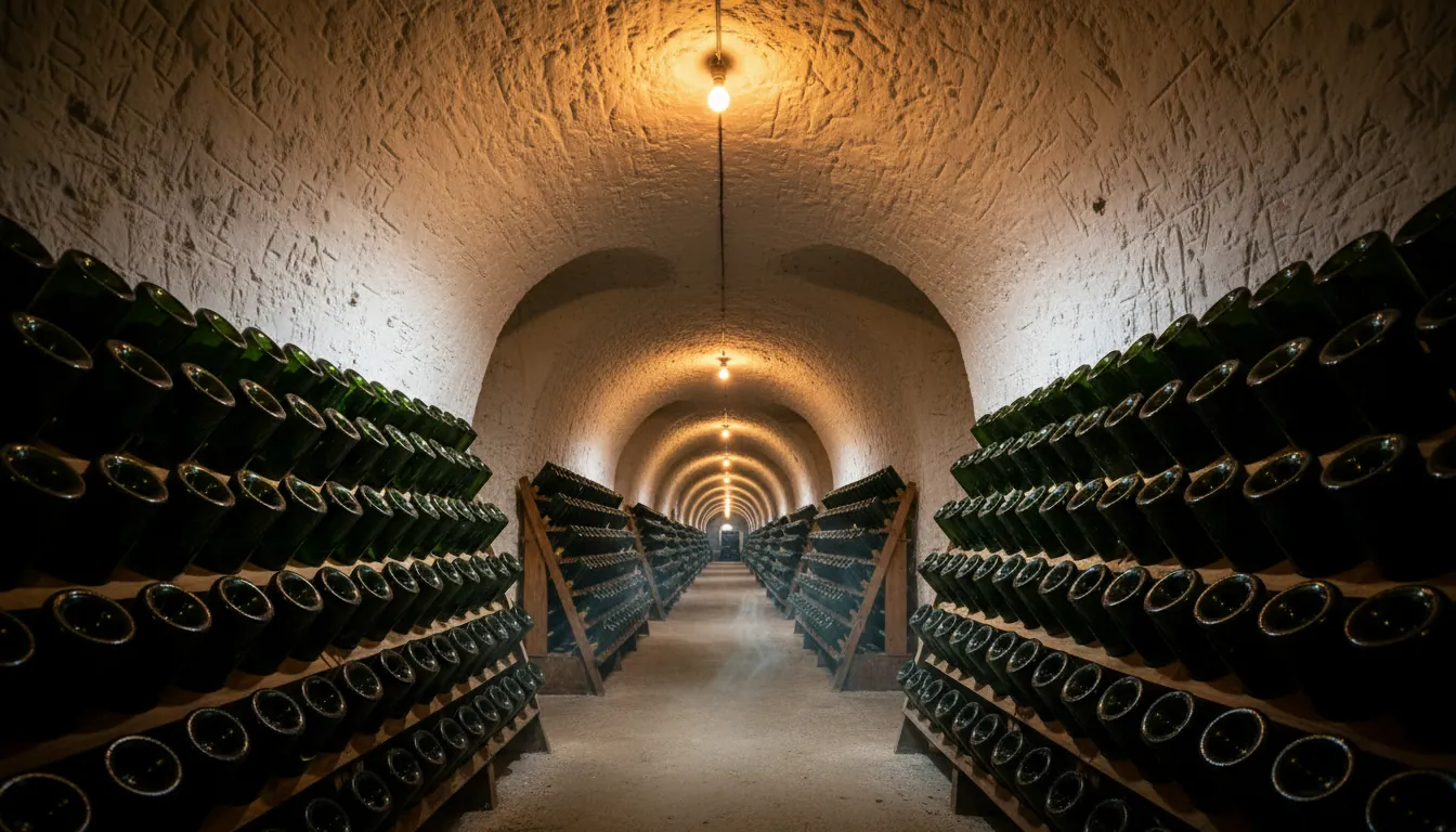 Pivnițele subterane ale șampaniei la Reims