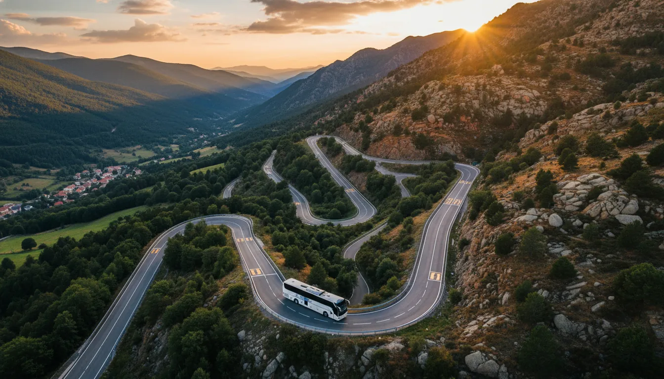 Ruta autobuzului prin Pirinei