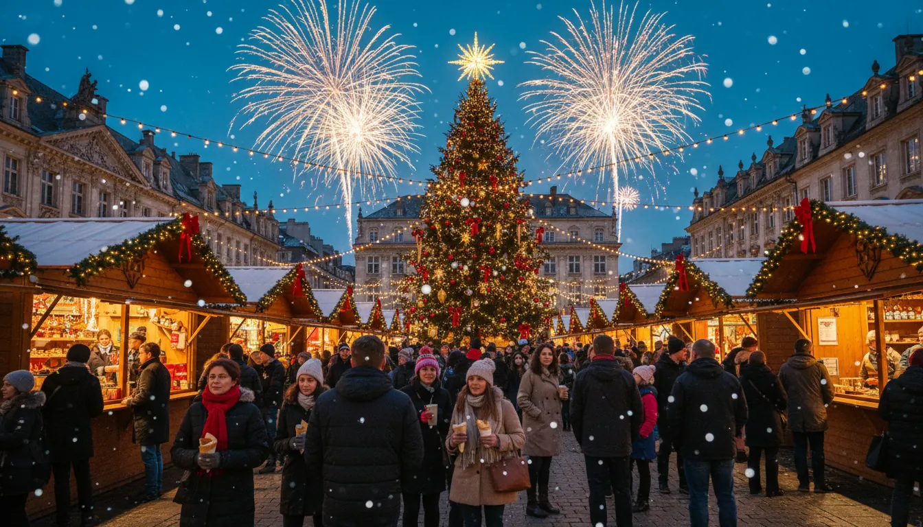 Piața de Anul Nou într-un oraș european