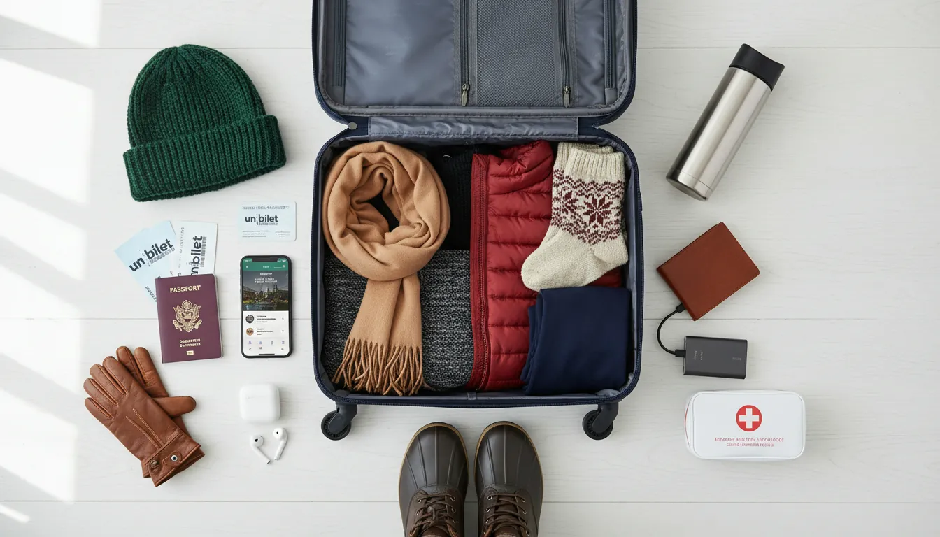 Pregătire pentru o călătorie de iarnă în Europa