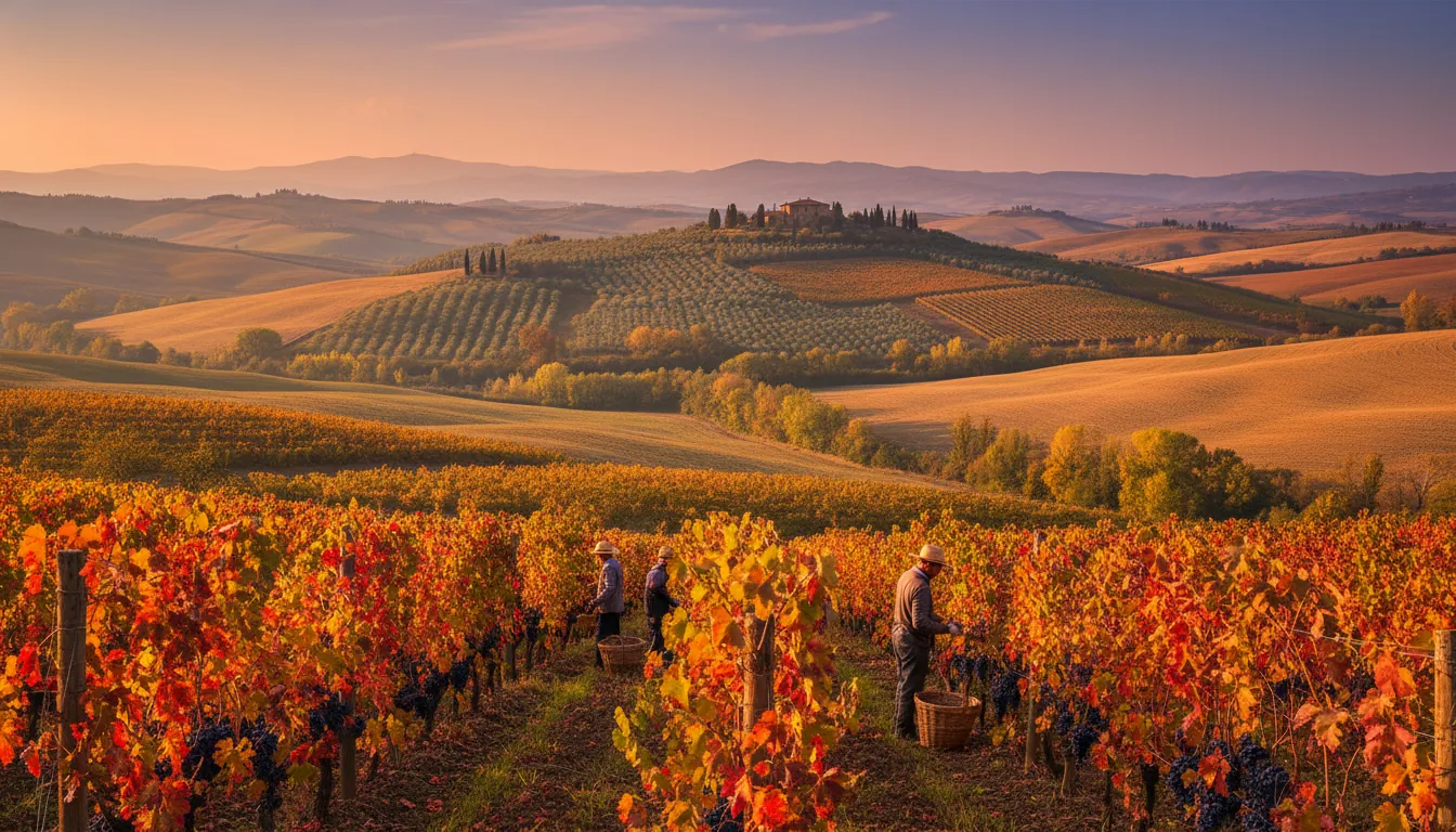 Toamna în Toscana, sezonul viticol