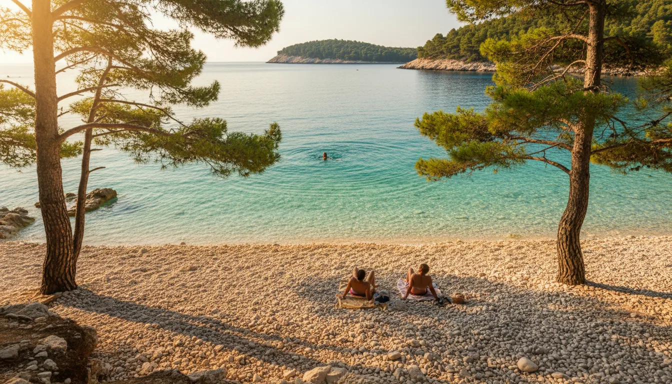 Спокойный пляж в Хорватии в сентябре
