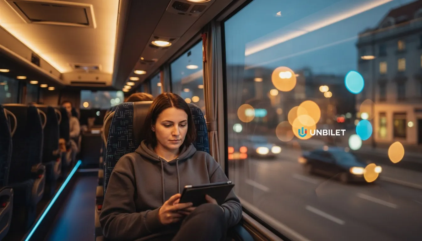 Cabina confortabilă a autobuzului